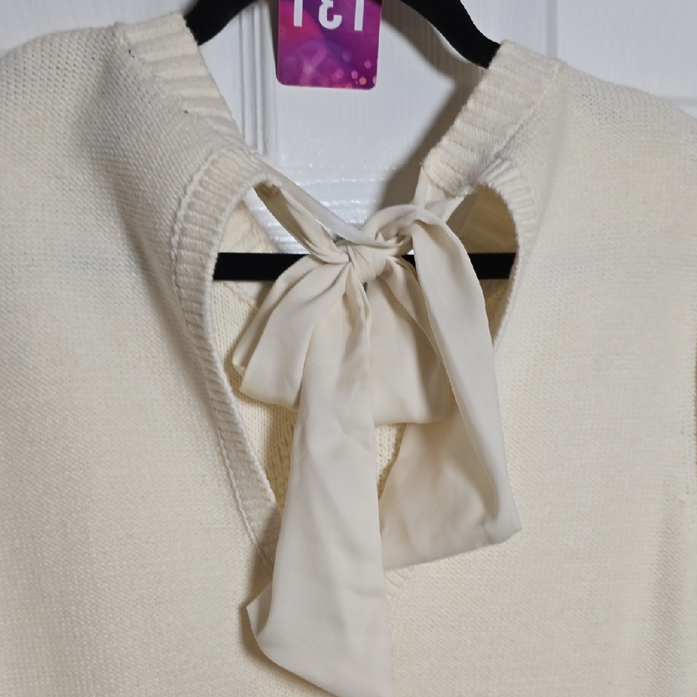131 Torrid 2 2X Cream Long Sleeve Sweater Dress Off White - Picture 8 of 8